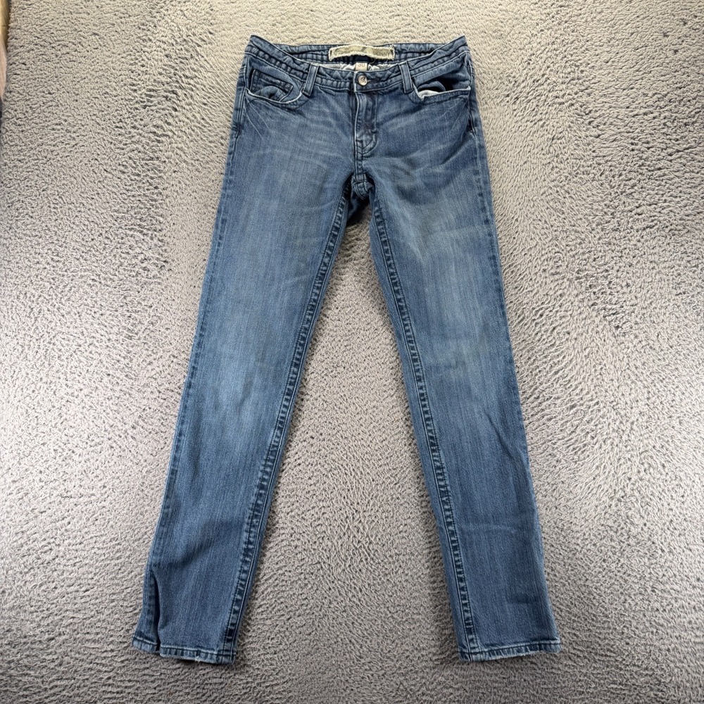 Seven7 Jeans Womens 30x32 Blue Cotton Denim Skinny Workwear Travel Faded Stretch